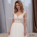 Customized lace women tulle embroidery beading white luxury wedding dress bridal gown